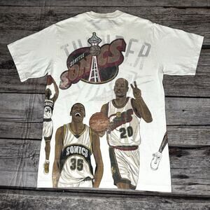 Seattle Supersonics Player T Shirt Gary Payton Shawn Kemp Ray Allen KD Sz Small